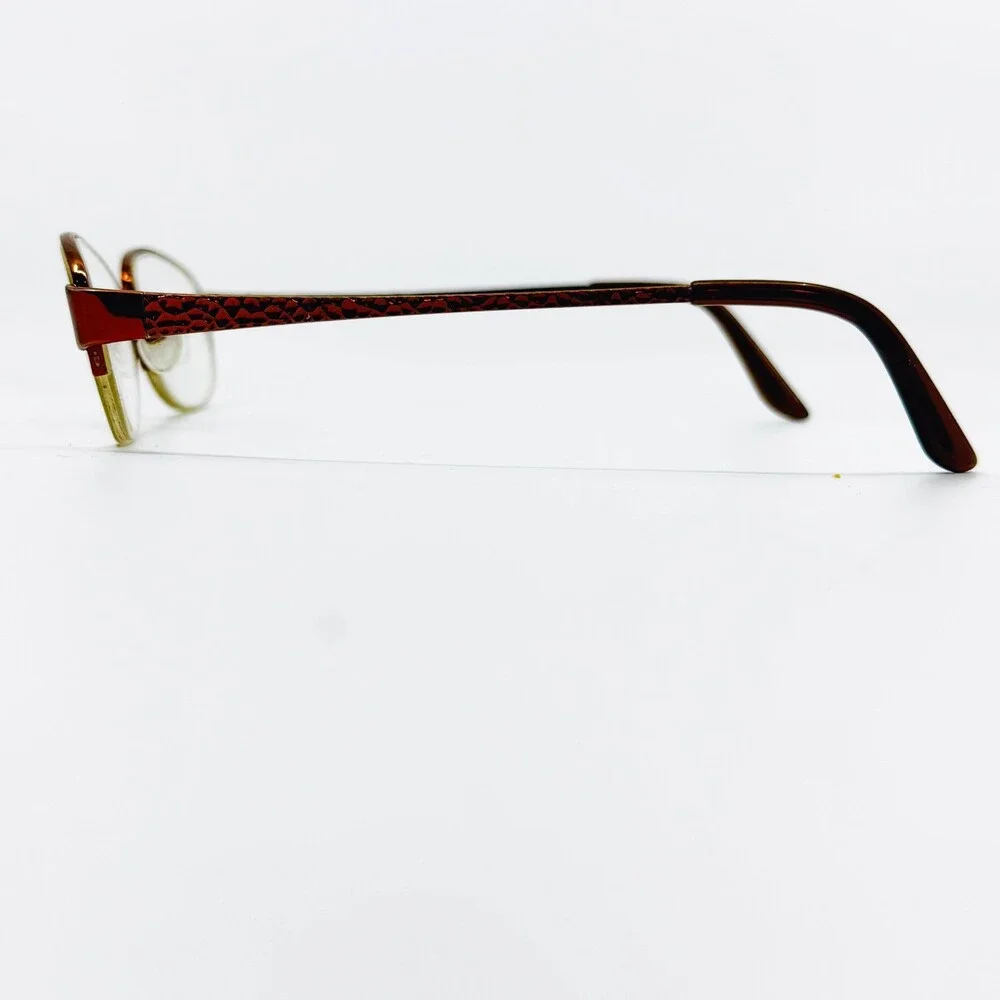 Adensco Eyeglasses Womens Burgundy Sherry OTE7 Oval Metal Frames 49-17-130